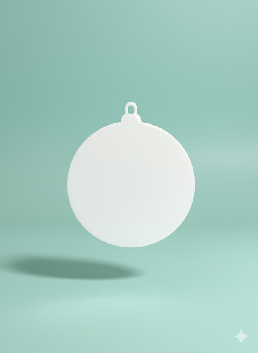 Bambalina de acrílico blanco brillante 7 x 8 cm para sublimación, resina, UVDTF, DTF o vinilo (6 o 12 unidades)