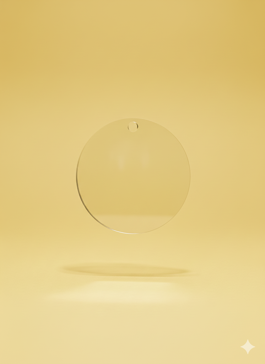 Llavero redondo de acrílico transparente brillante 5 cm para sublimación, resina, UVDTF, DTF o vinilo (6 o 12 unidades)